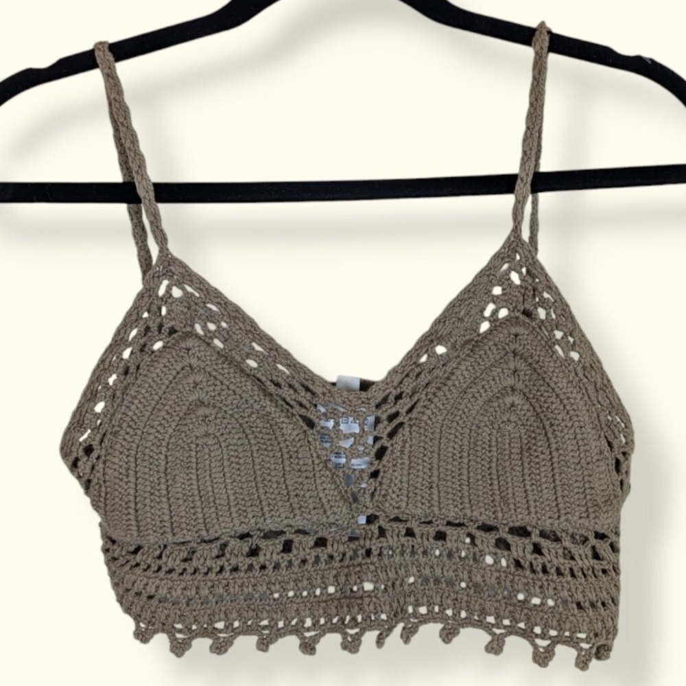 Brown Crochet Bralette Top